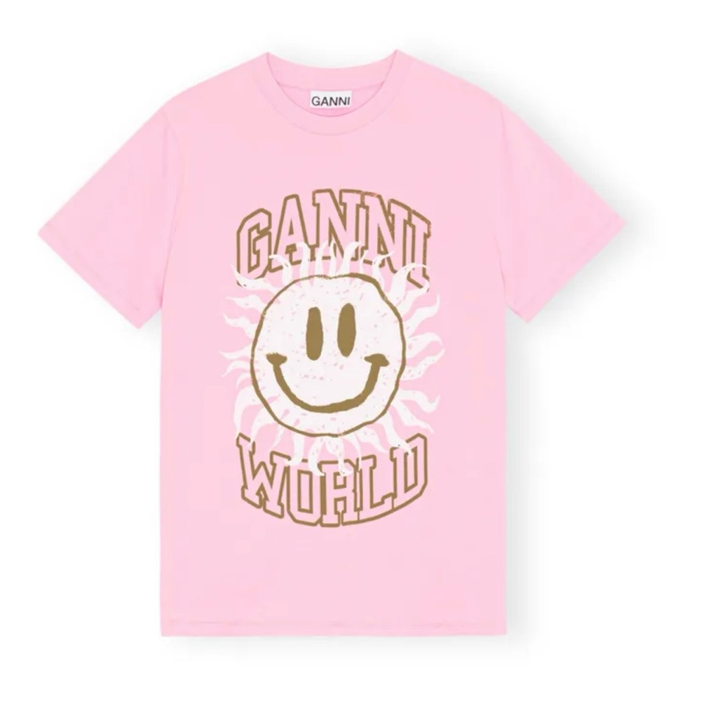 Ganni Smiley Organic Cotton T Shirt